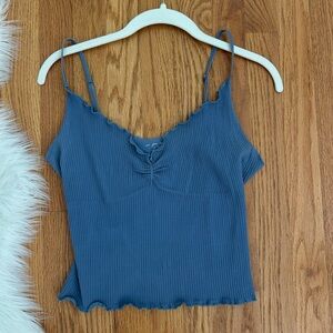 URBAN OUTFITTERS BLUE TANK TOP, SUPER FLATTERING ON THE CHEST!